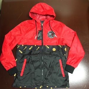 Reason clothing men’s zip up windbreaker red small